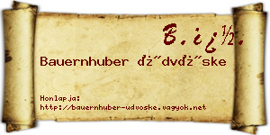 Bauernhuber Üdvöske névjegykártya